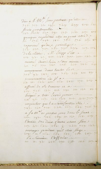 Letter written in code by Jean-Jacques Rousseau while secretary to the French Ambassador in Venice, 11 July, 1744 by Jean Jacques Rousseau